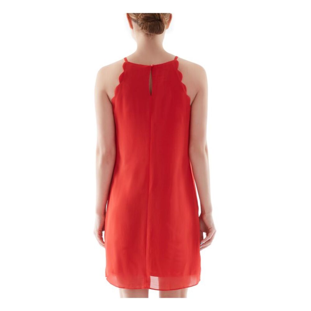 BCX DRESS Womens Red Keyhole-back Sleeveless Halter Short Party Shift Dress S - Picture 2 of 2